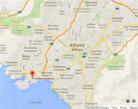 Piraeus on Map of Athens