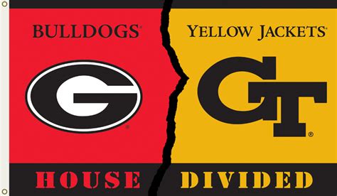 Georgia vs Ga. Tech 3' x 5' Flag w/Grommets Rivalry House Divided