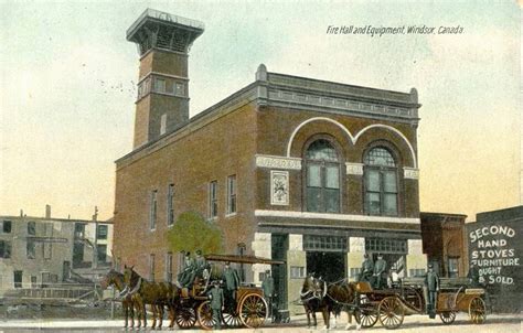 Circa 1890’s - Windsor Fire Headquarters or Central Station at 254 Pitt Street East (demolished ...