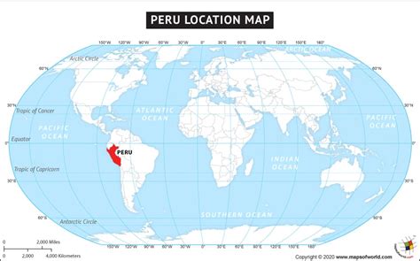 World Map Showing Peru - Carina Vivienne