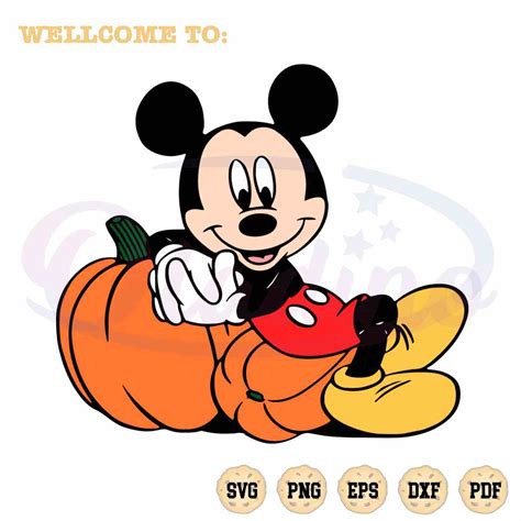 Halloween Mickey Vector Funny Pumpkin SVG Cutting Files