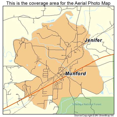 Aerial Photography Map of Munford, AL Alabama