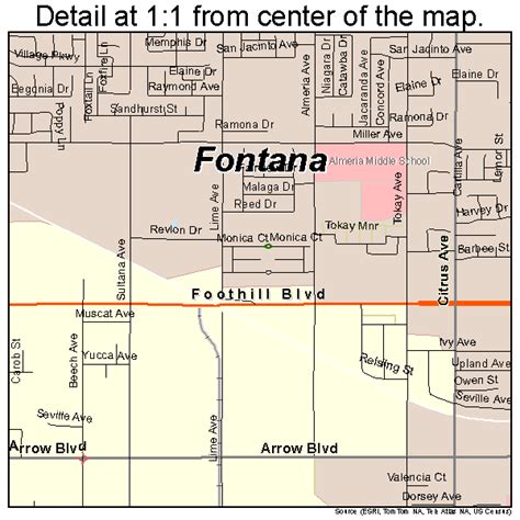 Fontana California Street Map 0624680