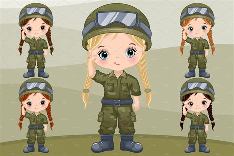 Vector Cute Little Soldier | People Illustrations ~ Creative Market