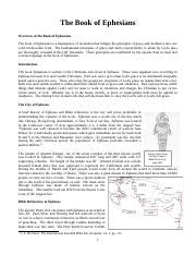 Outline of the Book of Ephesians.doc - The Book of Ephesians Overview ...