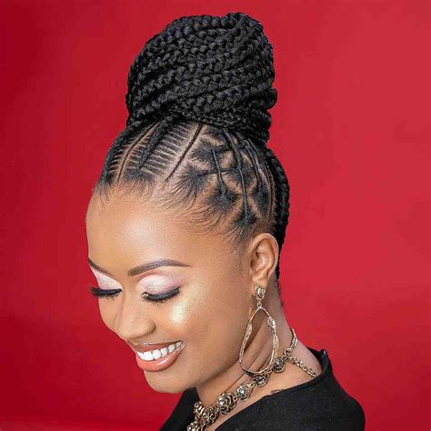 Individual Braids Updo Hairstyles For Black Women