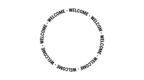 Welcome lettering animation in circular style. Black letters on a white background. vector ...