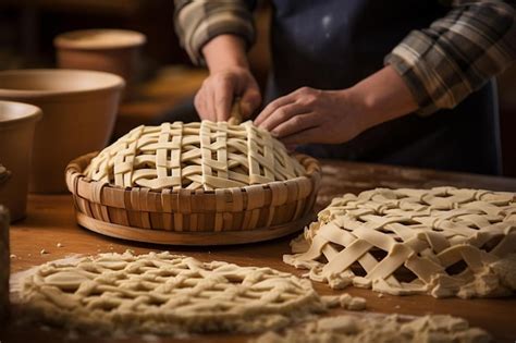 Premium Photo | A baker using a lattice pie cutter for quick and precise lattice work pie image ...