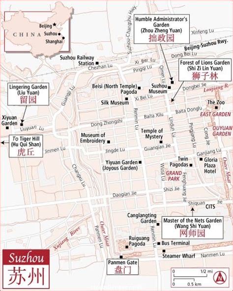 Suzhou tourist map english hi-res detailed downloadable | Suzhou, Tourist map, China map