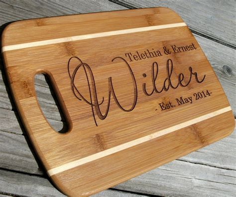 Custom Cutting Board Personalized Bamboo Cheese Tray Wedding