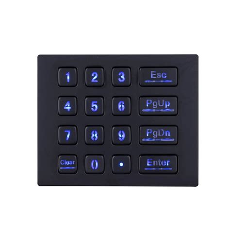 Black Metal Backlit keyboards with16 keys LED Backlighted Keypad ...