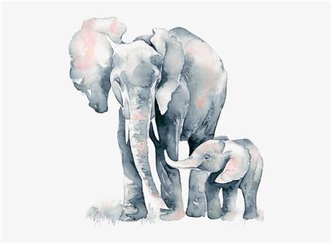 Png Freeuse Library Painting Elephant Transprent Png - Mom And Baby ...