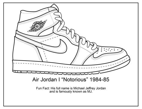 Jordan Shoe Coloring Pages - Learny Kids