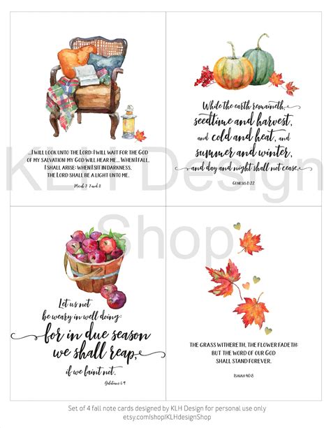 Printable Fall Bible Verses Printable Autumn Note Cards - Etsy New Zealand