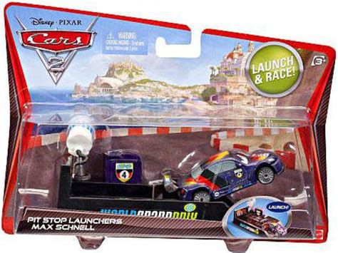 Disney Pixar Cars Cars 2 Pit Stop Launchers Max Schnell 155 Diecast Car ...