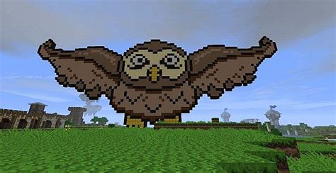 Soaring Owl Pixel Art Minecraft Project