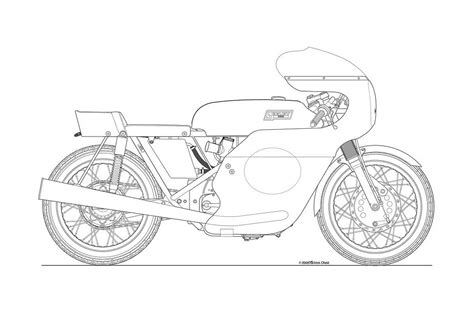 Photos: Some Classic Motorcycle Line Art Drawings - Asphalt & Rubber