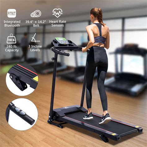 Folding Home Treadmill with Incline Heart Rate Monitor 750W Motor 6.2mph Max - Walmart.com