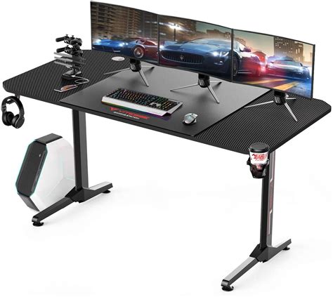 Vitesse 63 inch Gaming Desk Racing Style Computer Desk with Free Mouse pad and USB Gaming Handle ...