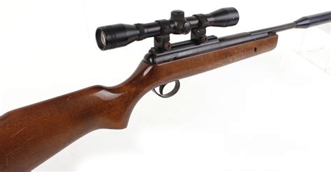 .22 BSA Lightning carbine break barrel air rifle, mounted 4 x 32 scope, silencer, no. S21987