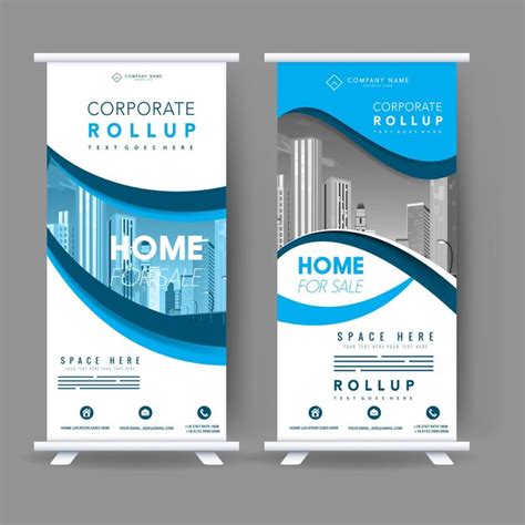 Premium Vector | Company roll up stand design free