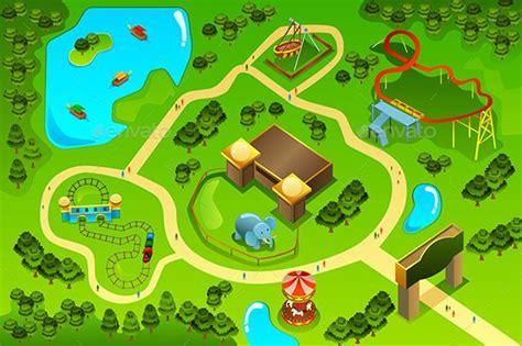 Map of an Amusement Theme Park