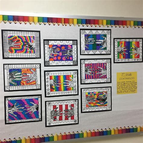 3rd grade finished LINE unit! We loved zentangles!!!! | 3rd grade art ...