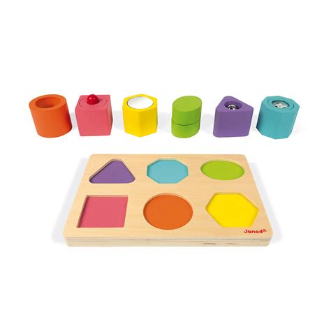 I Wood Shapes & Sounds 6-Block Puzzle (wood)