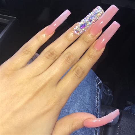 X Long square nails bling | Long square nails, Square nails, Shiny nails designs