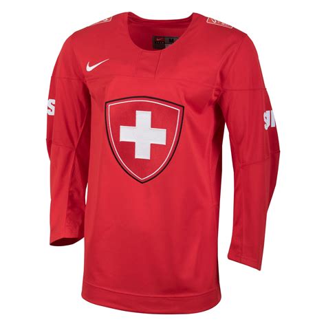 Team Switzerland IIHF Nike Official 2017-18 Replica Red Hockey Jersey ...