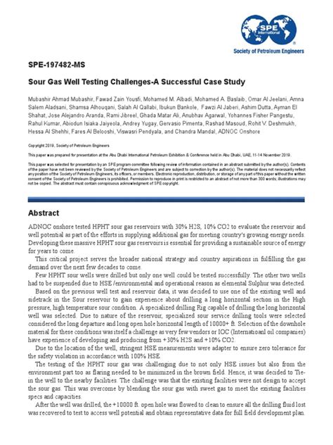 Sour Gas Challenges | PDF | Oil Well | Petroleum Reservoir