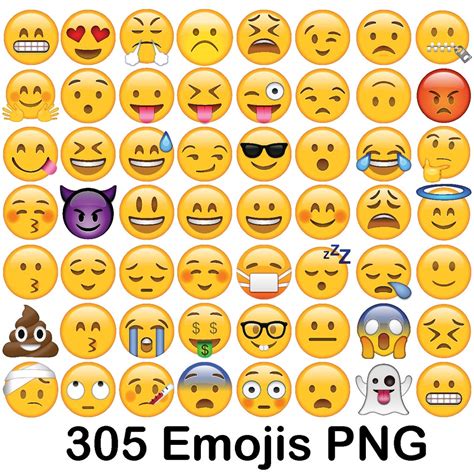 PNG Only Emoji Clipart Emoji Smileys Smiley Vektor Emojis | Etsy