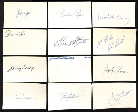 Lot Detail - Lot of (175+) Baseball Autographed Index Cards w. Enos ...