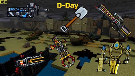 Pixel Gun 3D - D-Day Map Color Weapons Gameplay - YouTube