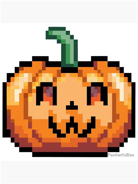 "Cute Pixel Art Pumpkin" Poster for Sale by FeatherfulBee | Redbubble