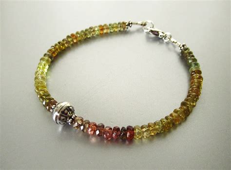 Songea Sapphire Bracelet Sterling Silver Green Yellow - Etsy