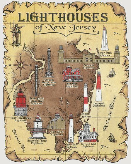 new jersey lighthouses map - Shella Shay