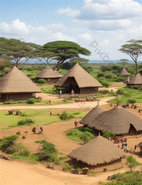 A Traditional African Village With Thatched Huts Photo | JPG Free Download - Pikbest