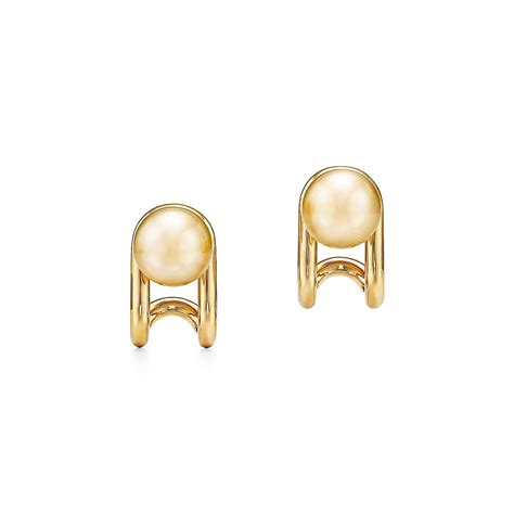 Tiffany HardWear South Sea golden pearl earrings in 18k gold. | Tiffany & Co. | South sea pearls ...