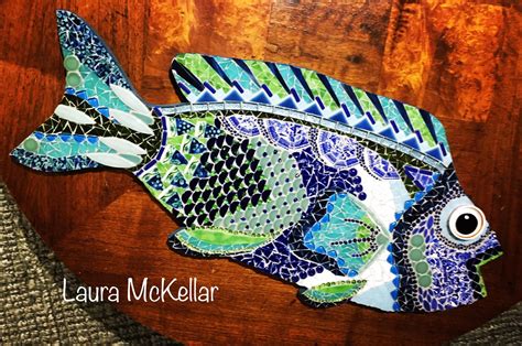 Mosaic Fish By Laura McKellar | Mosaicos, Mosaico, Peixes