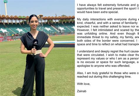 "I felt intimidated and scared"- Pakistani sports presenter Zainab ...