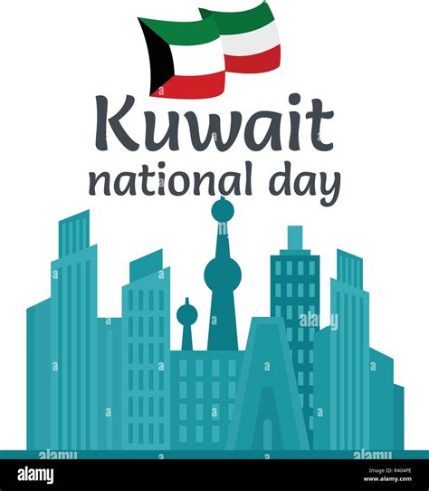 Celebration Kuwait national day background. Flat illustration of ...