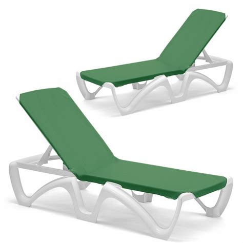 Pool Furniture Set - 4 Green Sling Chaise Lounges M.42.500.VP2 | CozyDays