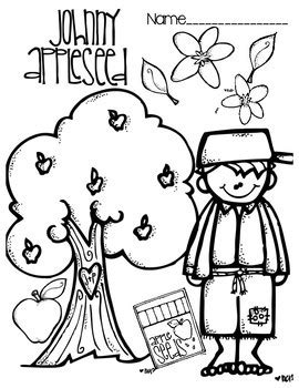 Johnny Appleseed Hat & Coloring Page by Teaching With Love and Sparkle