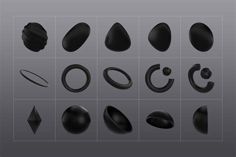 3D Black Shapes 120 Files on Behance