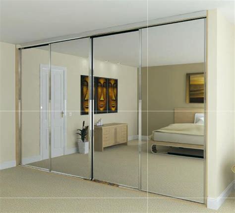 White Sliding Mirror Wardrobe Door Kit