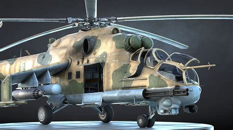 3D model Mi-24 Helicopter Low-Poly VR / AR / low-poly | CGTrader