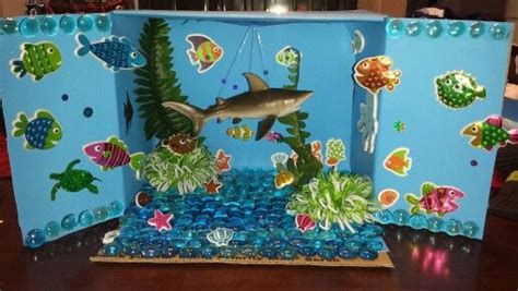Shark Diorama First Grade | Habitat project, Diorama projects, Elementary science fair projects