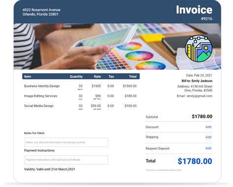 Free Downloadable Graphic Design Invoice Template | InvoiceOwl