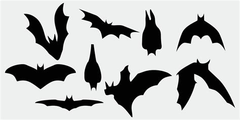 bat silhouette vector in black and white EPS10 14376232 Vector Art at Vecteezy